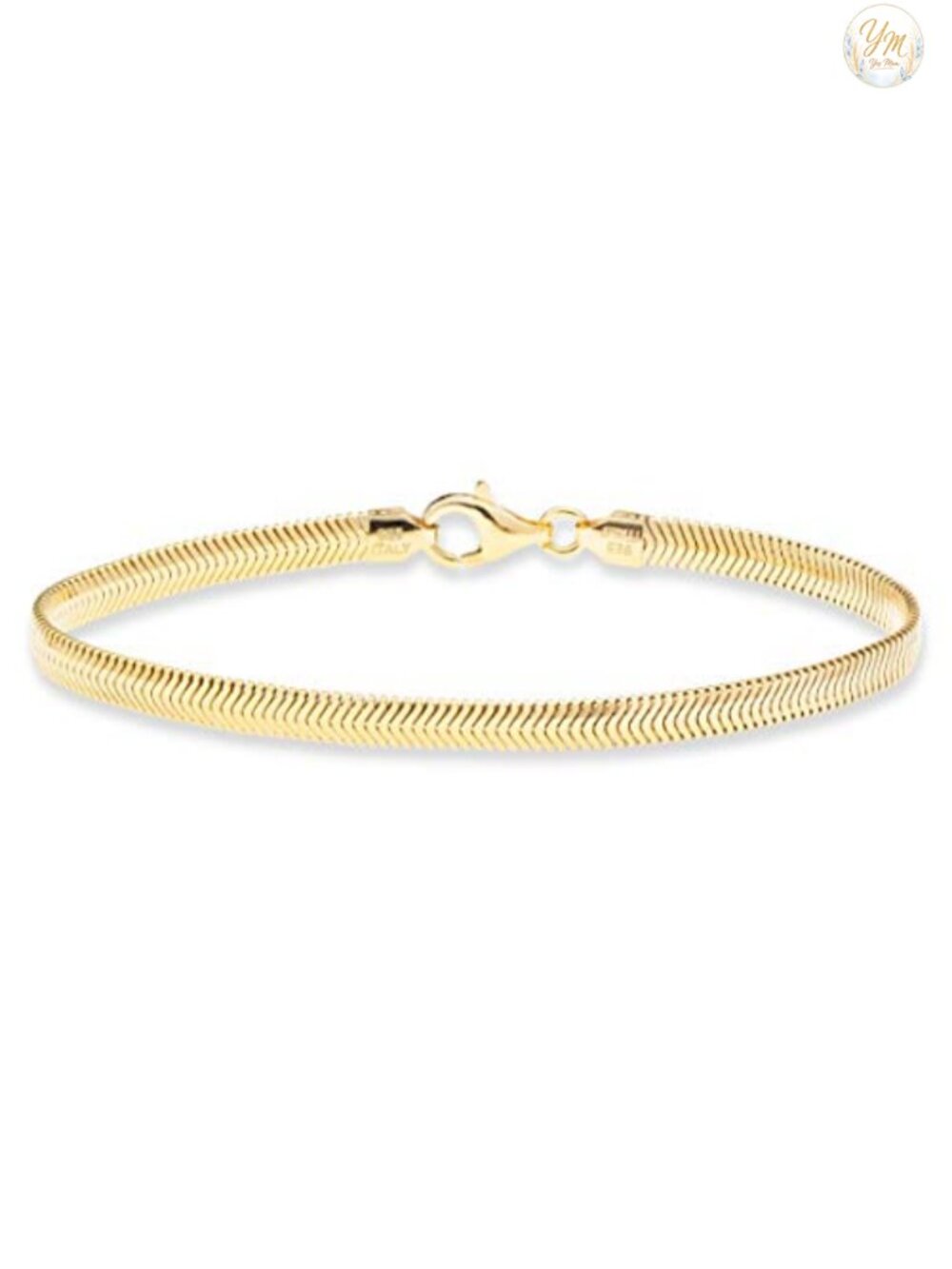 Italian 925 Sterling Silver Snake Chain Bracelet 7.5 inch Lobster Clasp Unisex